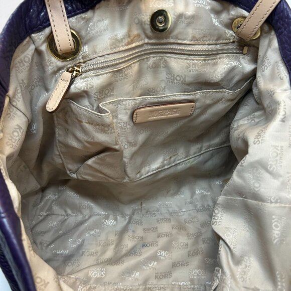 Michael Kors Large Purple Pebbled Leather Tote Bag - Picture 14 of 14